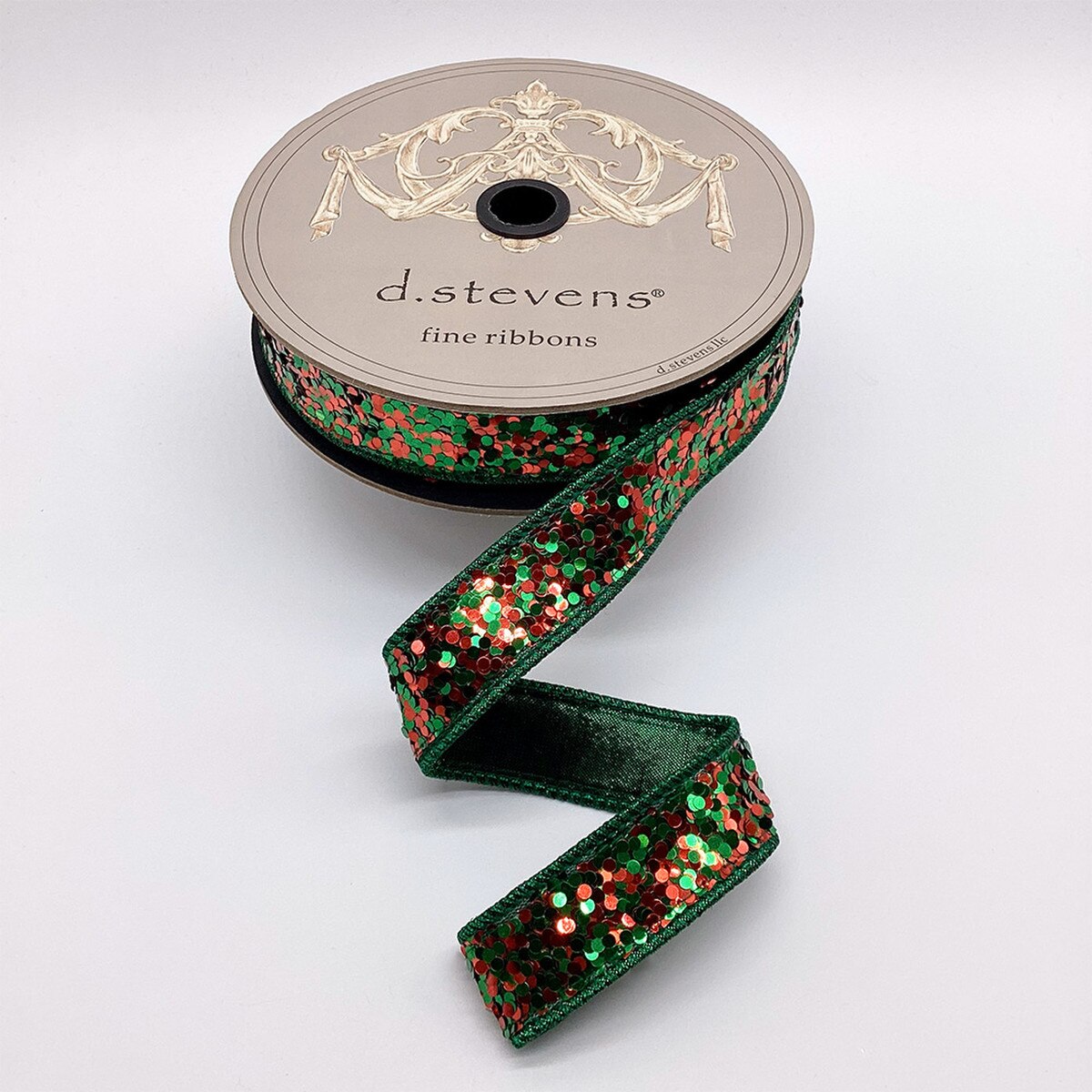 Cirque Glitter Ribbon - Emerald/Red