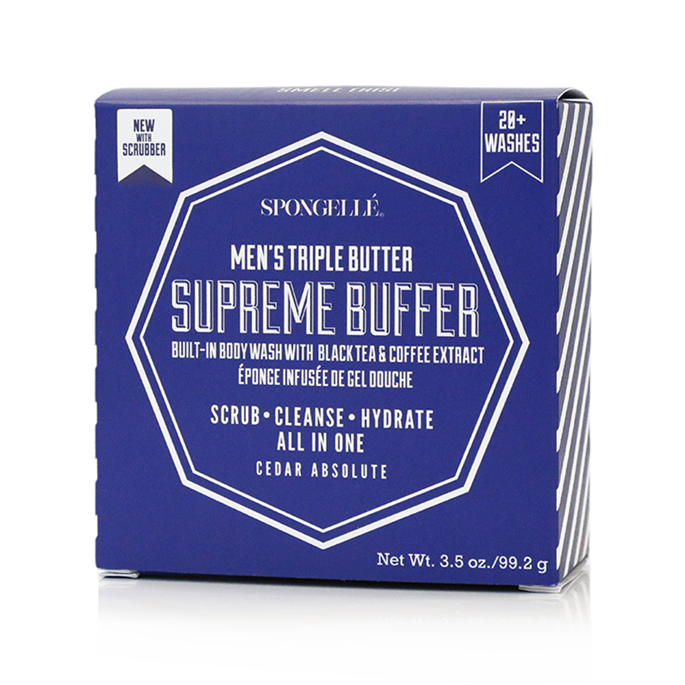 Spongelle Men's Body Buffer with Black Scrubber