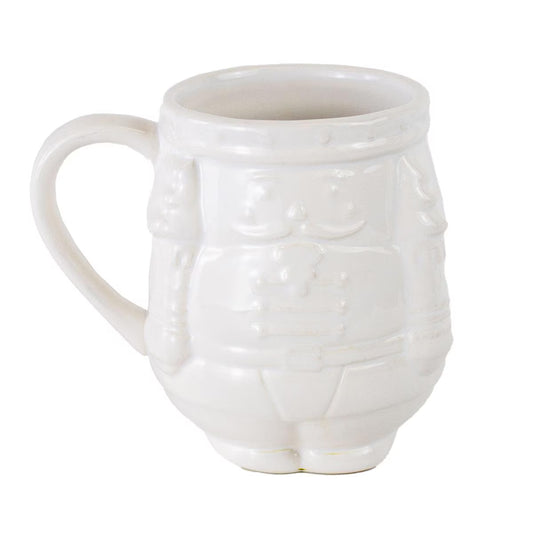 Nutcracker Embossed Coffee Mug White