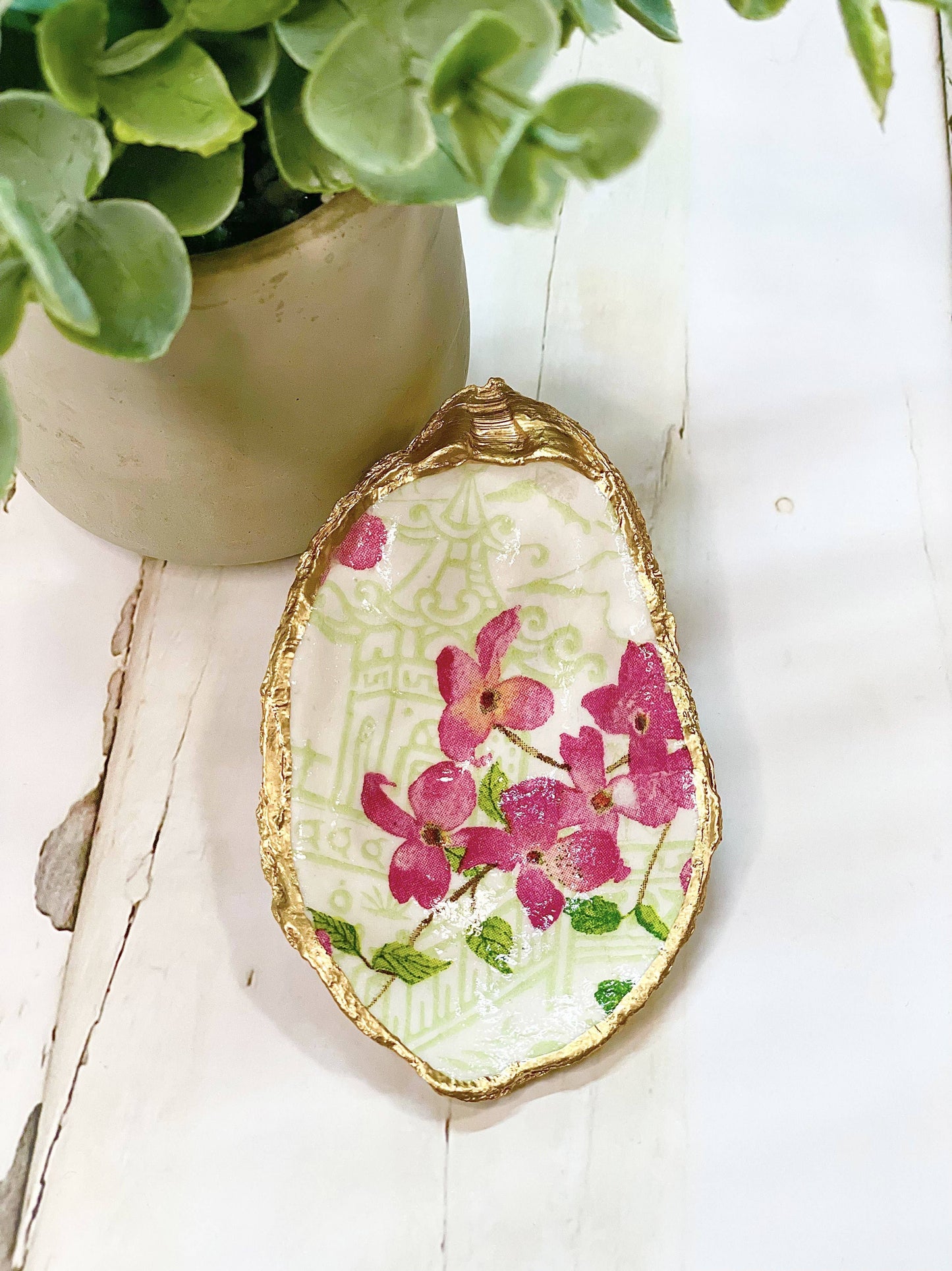Cherry Blossom Oyster Trinket Dish