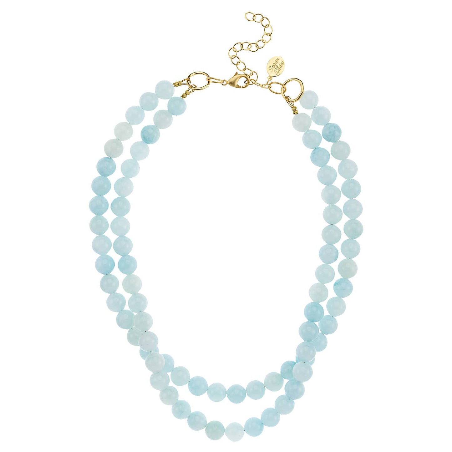 Double Strand Light Blue Jade Necklace