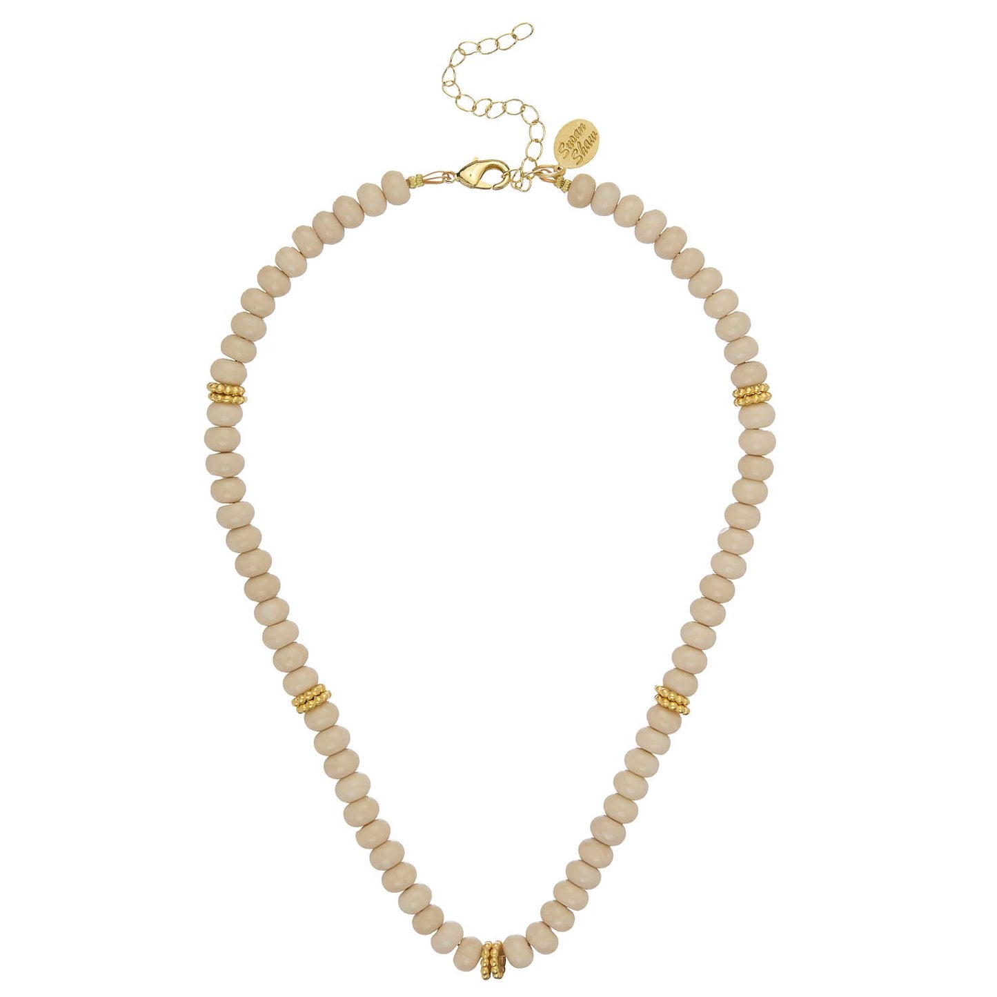 Sand and Gold Bead Necklace