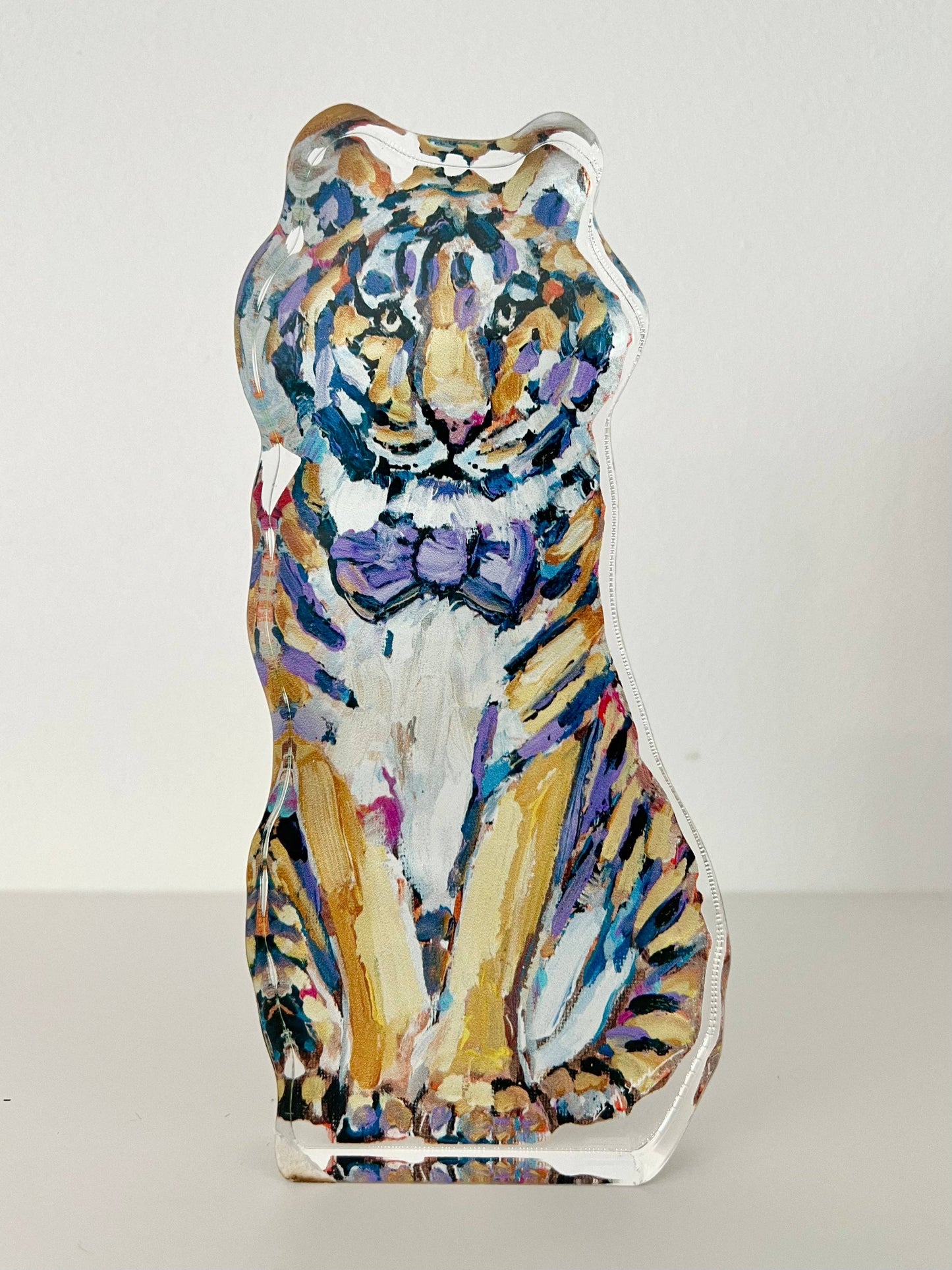 "Tiger Purple & Yellow" acrylic shelfie