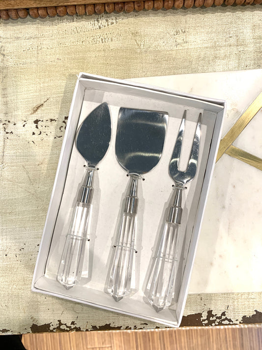 Cheese Knives - Clear/Silver