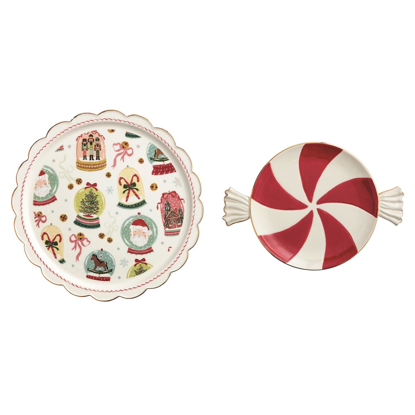 Christmas Candy Platter Set s/2