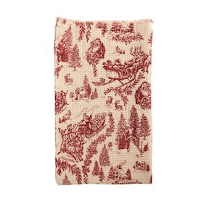 Red Toile Christmas Blanket