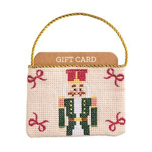 Nutcracker Needlepoint Gift Card Pouch