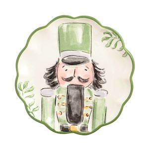 Green Nutcracker Dessert Plate