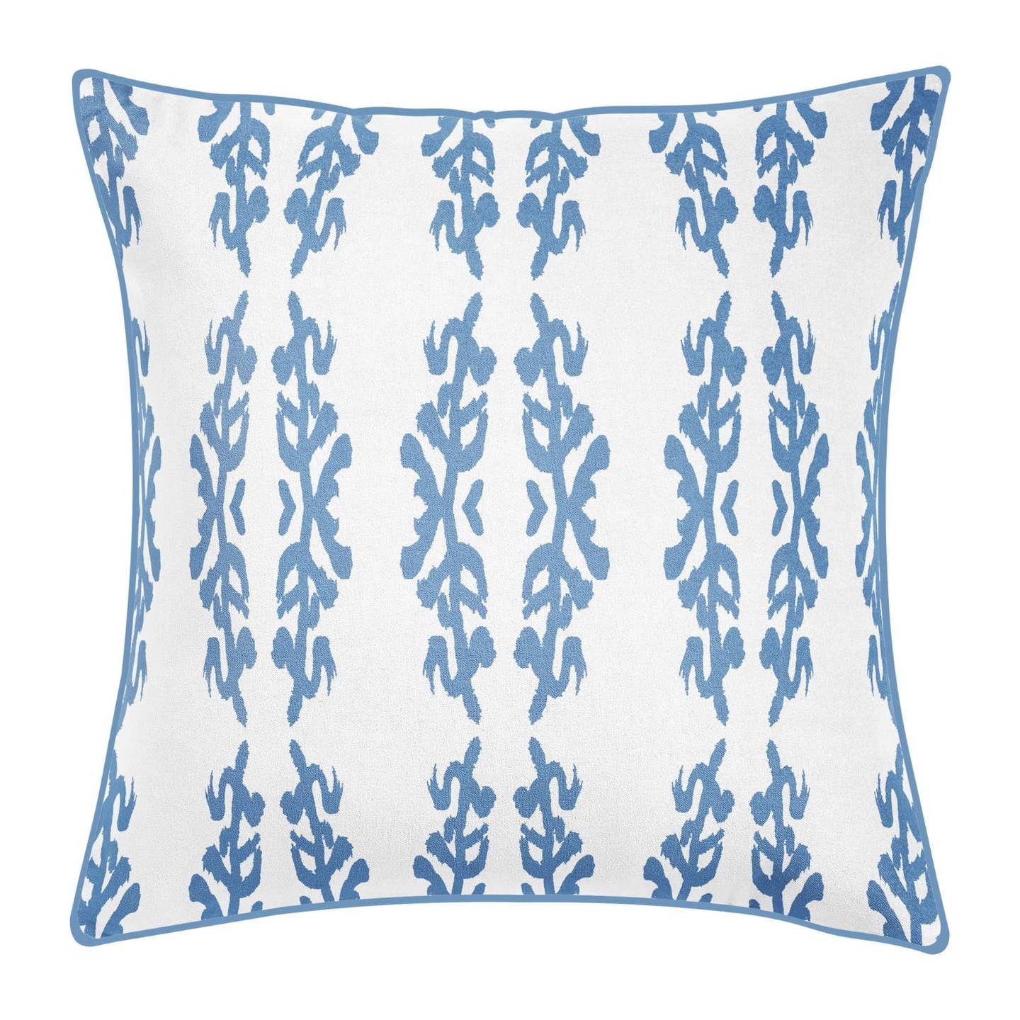 Coral Gardens Blue Embroidered Pillow