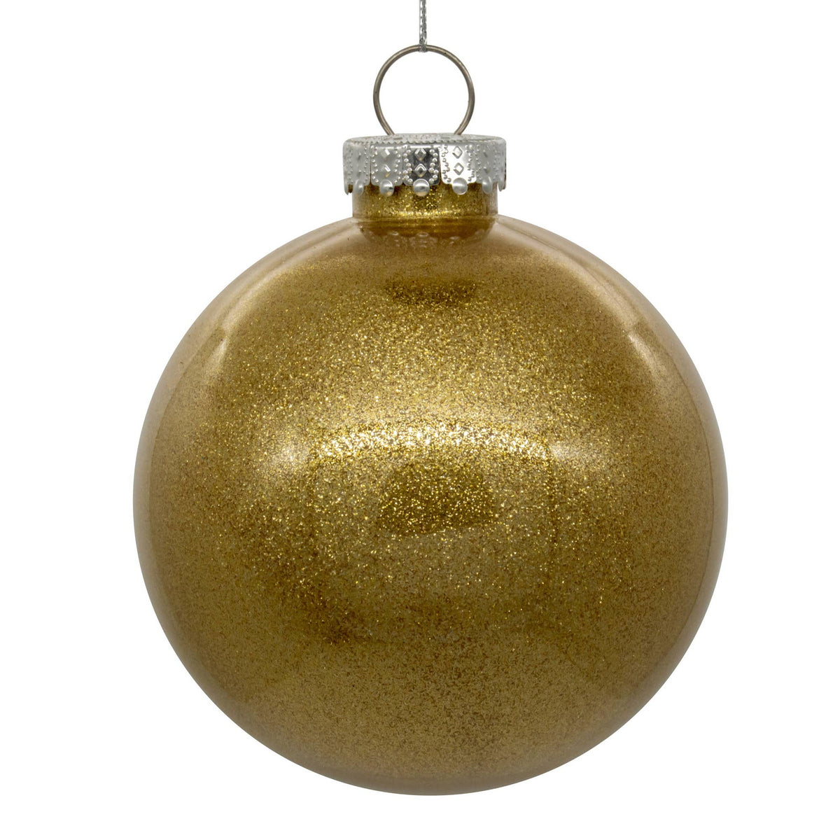 6" Gold Glitter Clear Ball