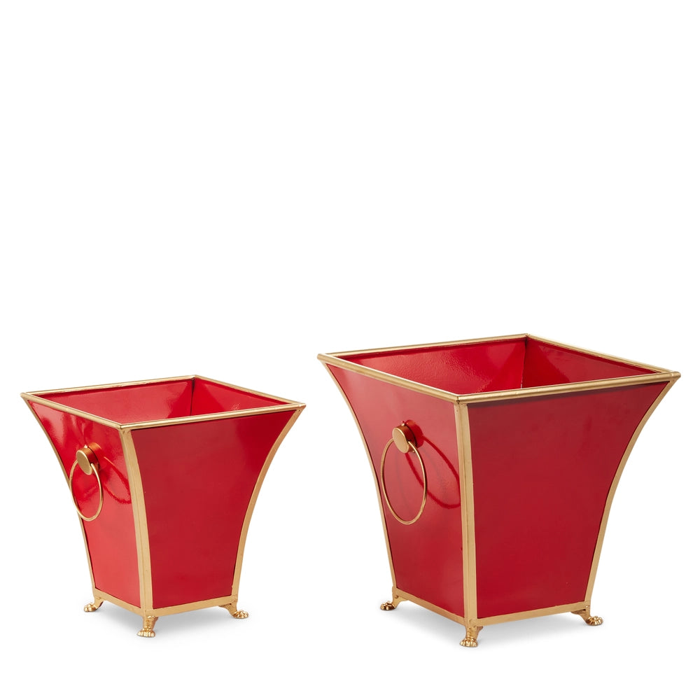 Red And Gold Cache Pot - Small