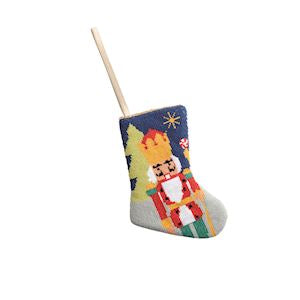Mini Nutcracker Needlepoint Stocking