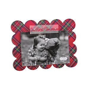 Our First Christmas Scallop Tartan Frame