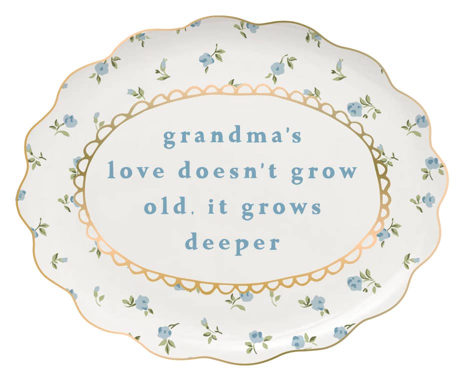 Grandma's Love Scallop Ceramic Tray