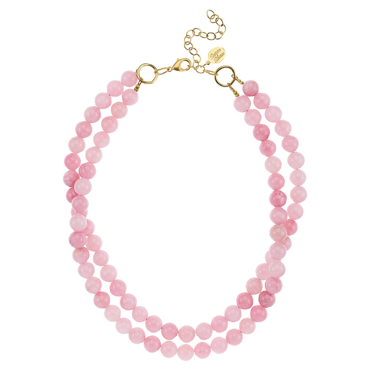 Double Strand Pink Jade Necklace