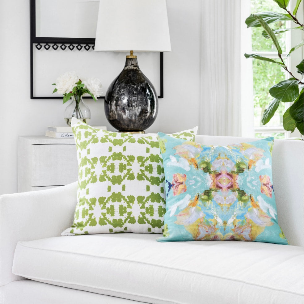 Stained Glass Turquoise Pillow