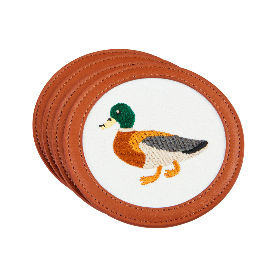 Mallard Embroidered Icon Coasters s/4