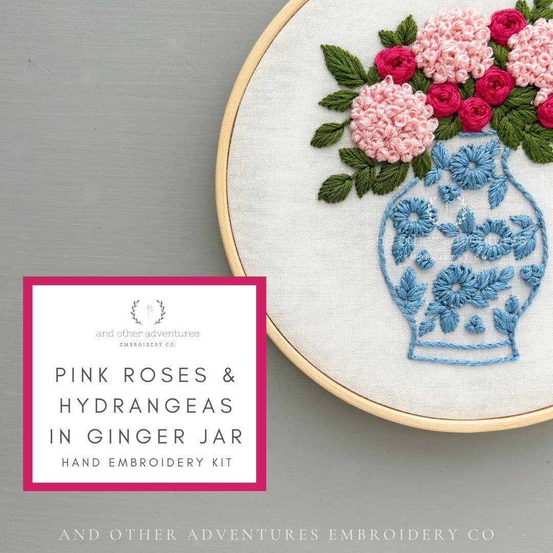 Embroidery Kit - Pink Roses