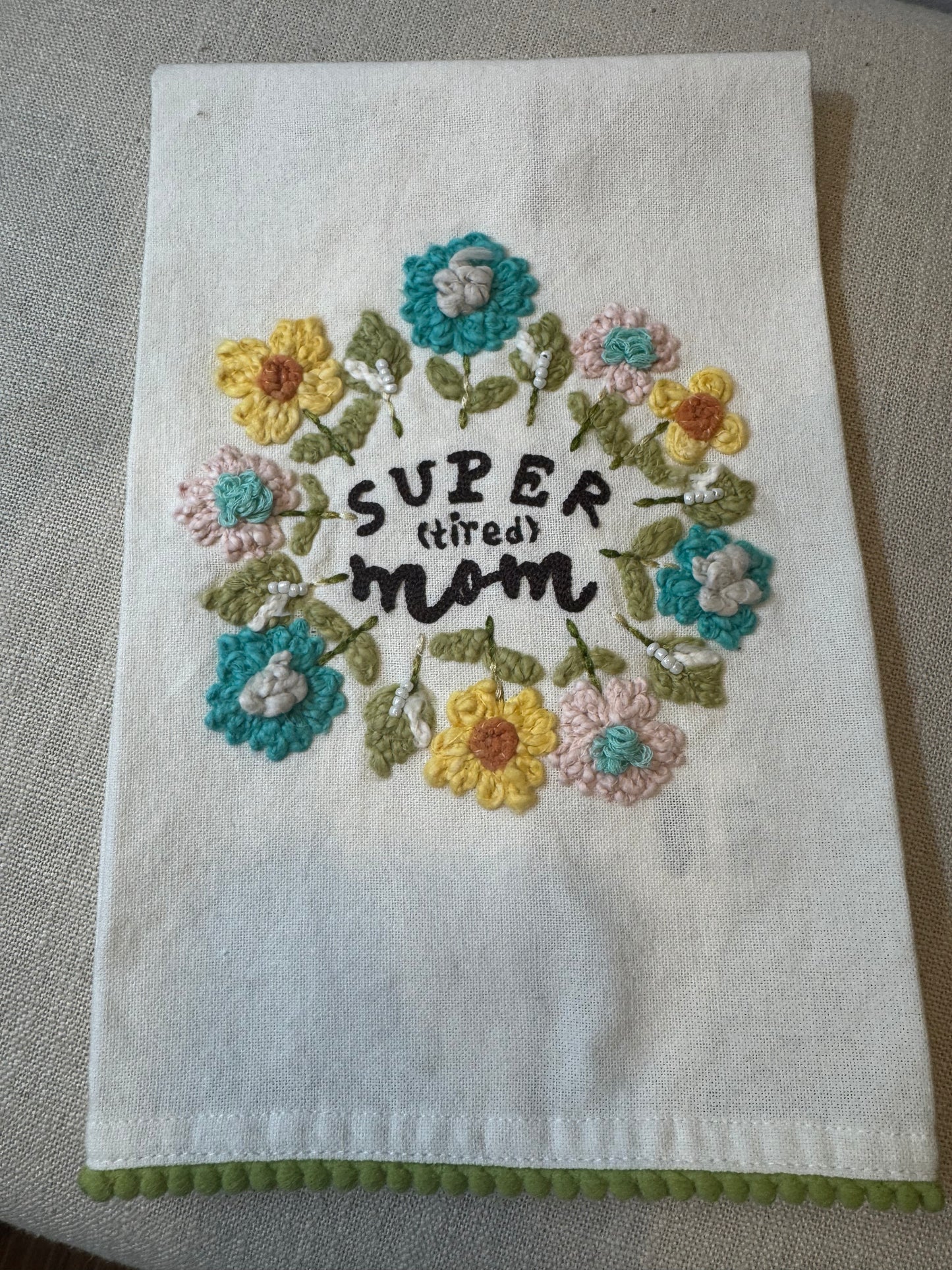 Super Mom Floral Towel