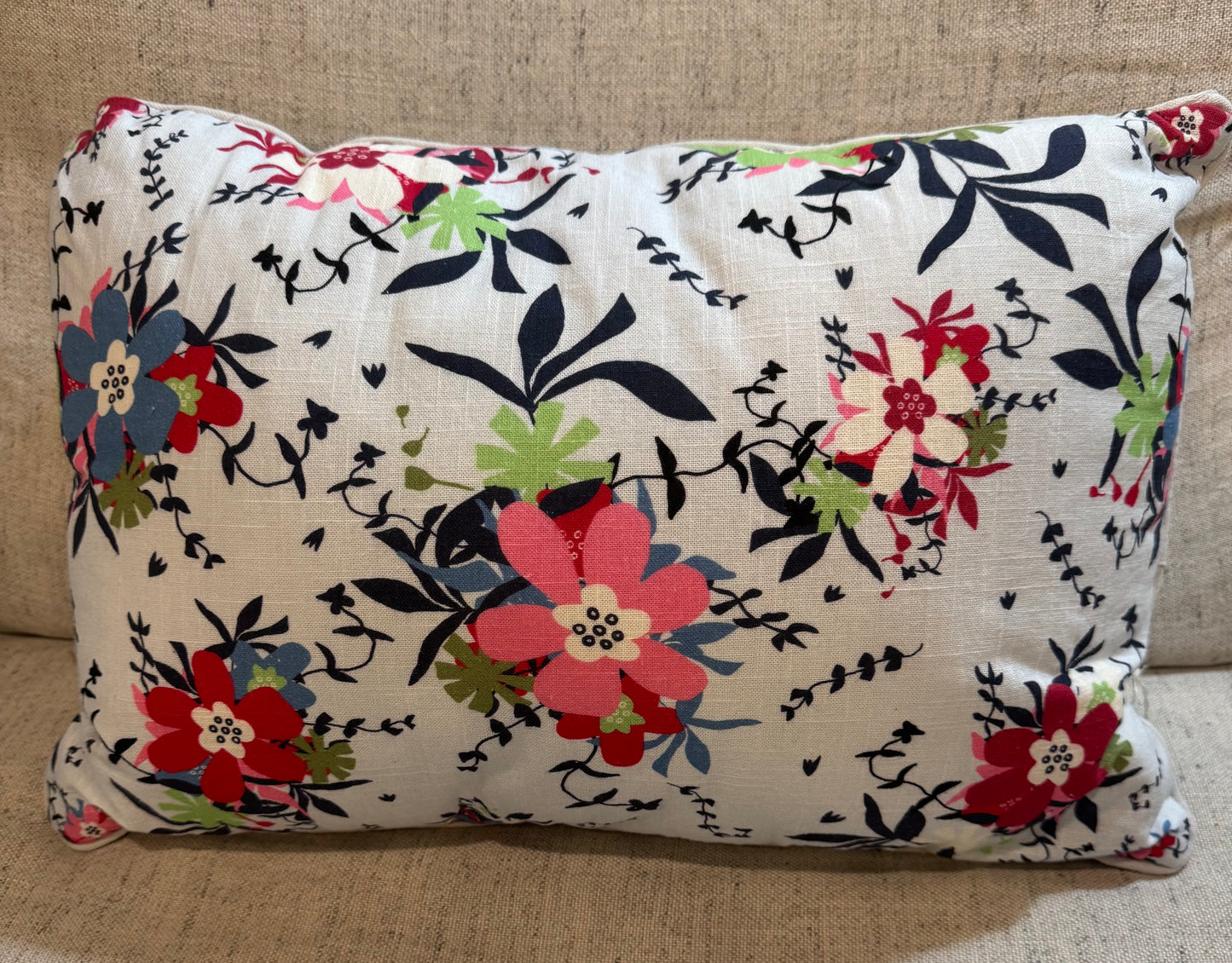 Blue Floral Pillow