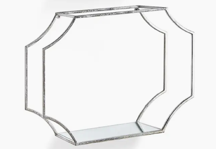 Antique Silver Mirrored Shelf