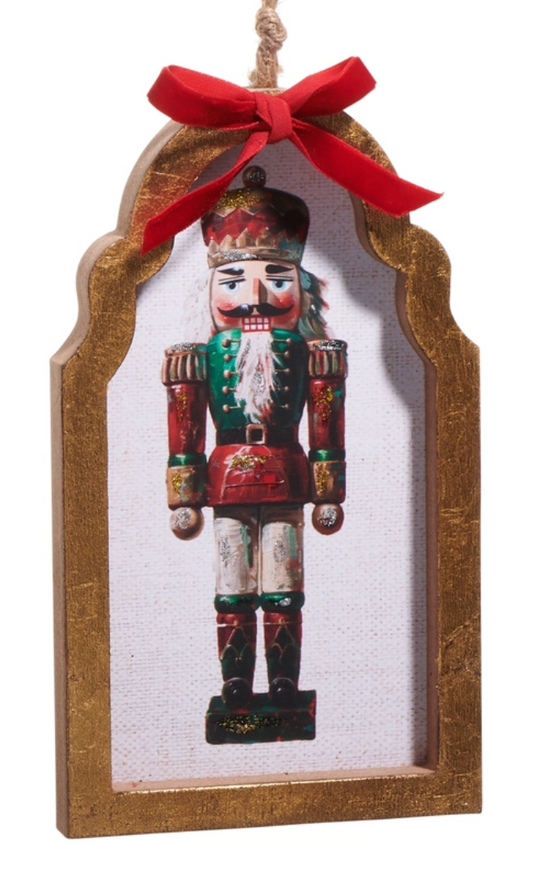 Nutcracker Framed Ornament - Red