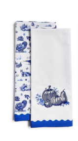 Falling for Blue Toile Set of 2 Dish Towels