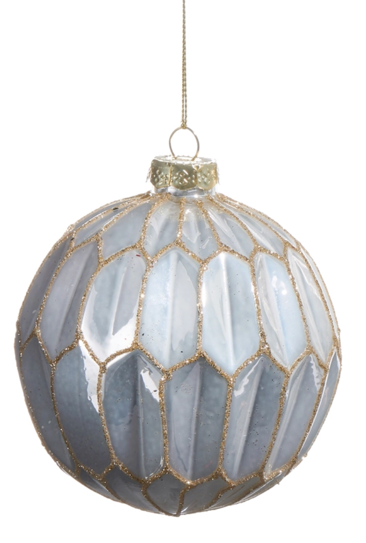 White Pearlescent Ornament - Round