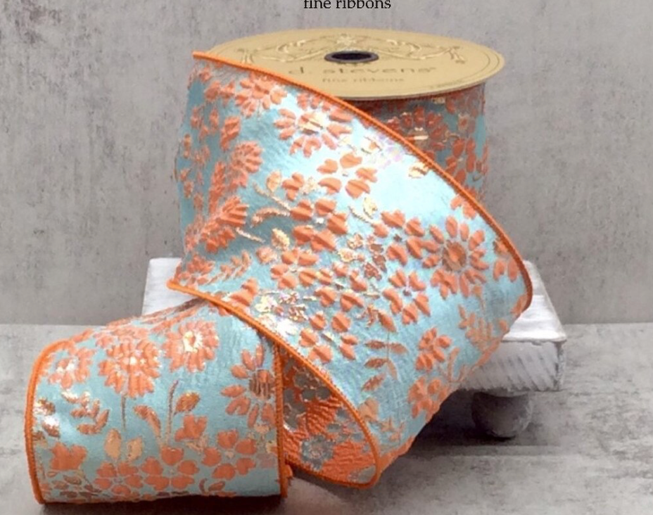 Metallic Floral Jacquard Ribbon