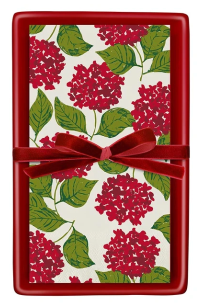 Ceramic Guest Napkin Tray/Napkins - Hydrangeas