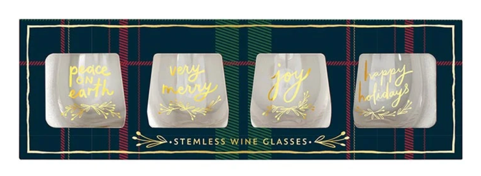 Boxed Wine Glass Set - Verry Merry