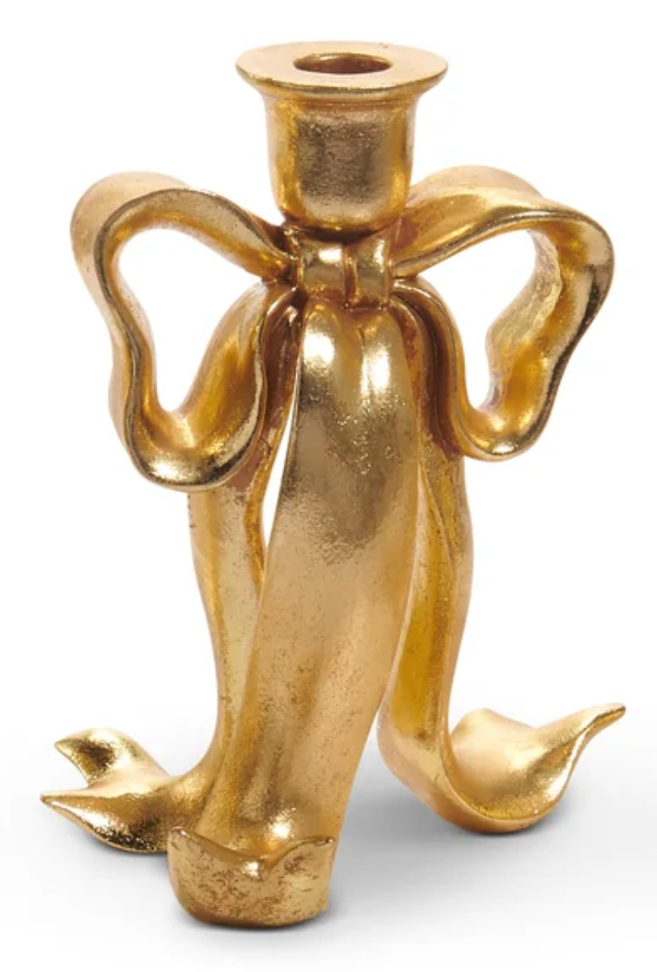 Gold Bow Candleholder - Medium