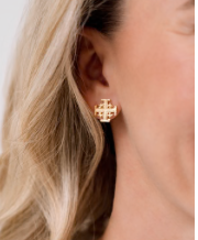 Gold Multi Cross Stud Earring