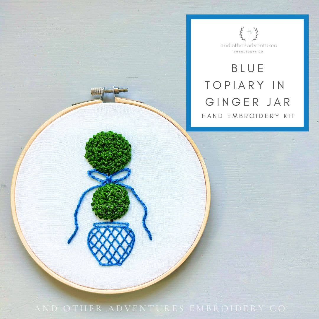 Embroidery Kit - Blue Topiary
