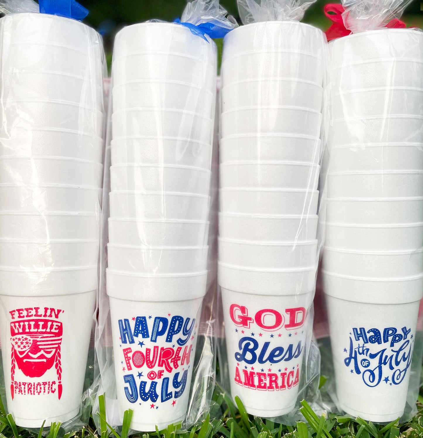 Happy 4th July Retro Foam Cup (10 ct)