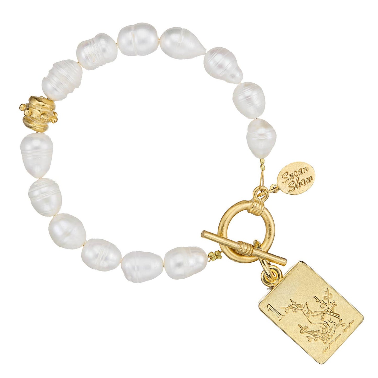 Bam Bird Mahjong Pearl Bracelet