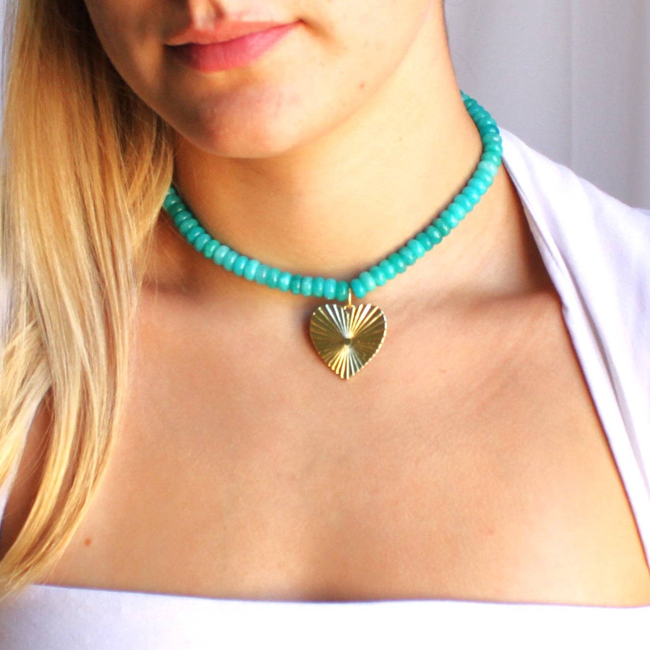 Sunrise Heart Beaded Necklace