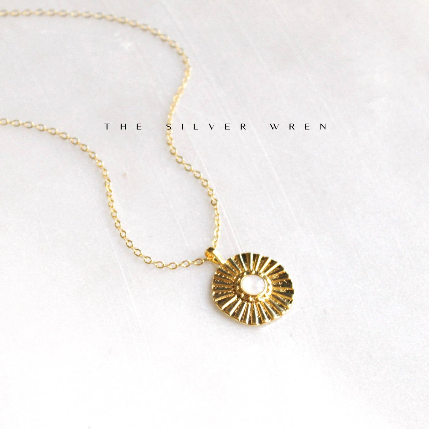 Gold Burst Pendant Necklace