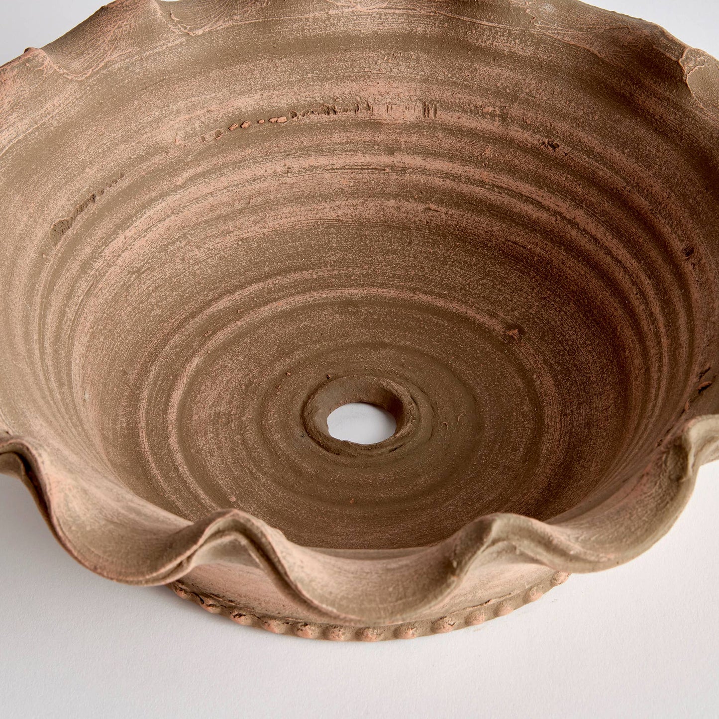 Handmade Festonee Forcing Pot, Aged Terracotta