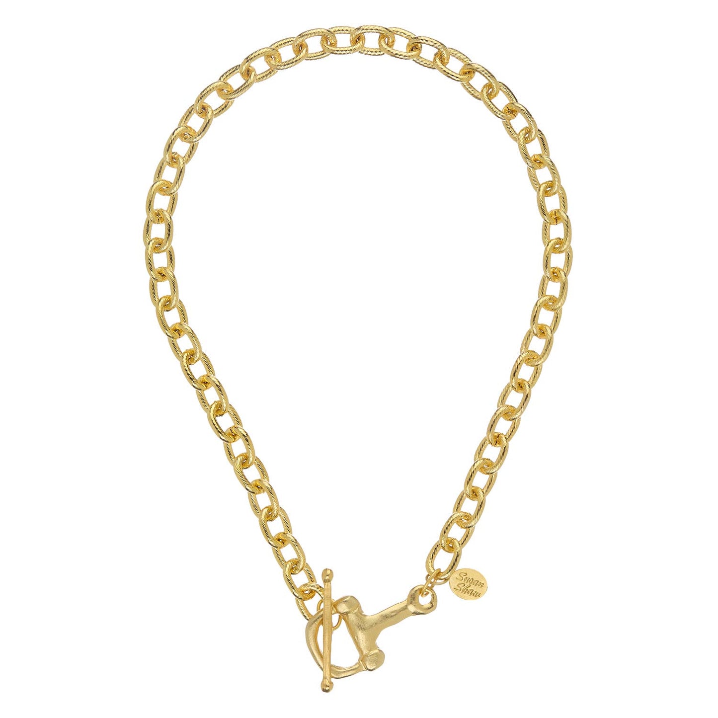 Gold Horse Bit Toggle Necklace