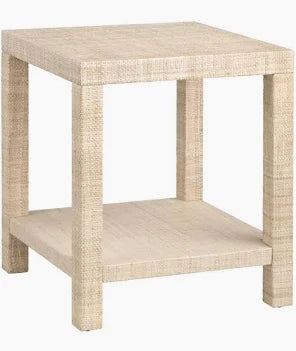 Raffia Display End Table