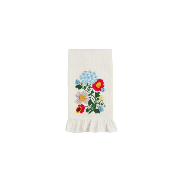 Flower Waffle Weave Towel