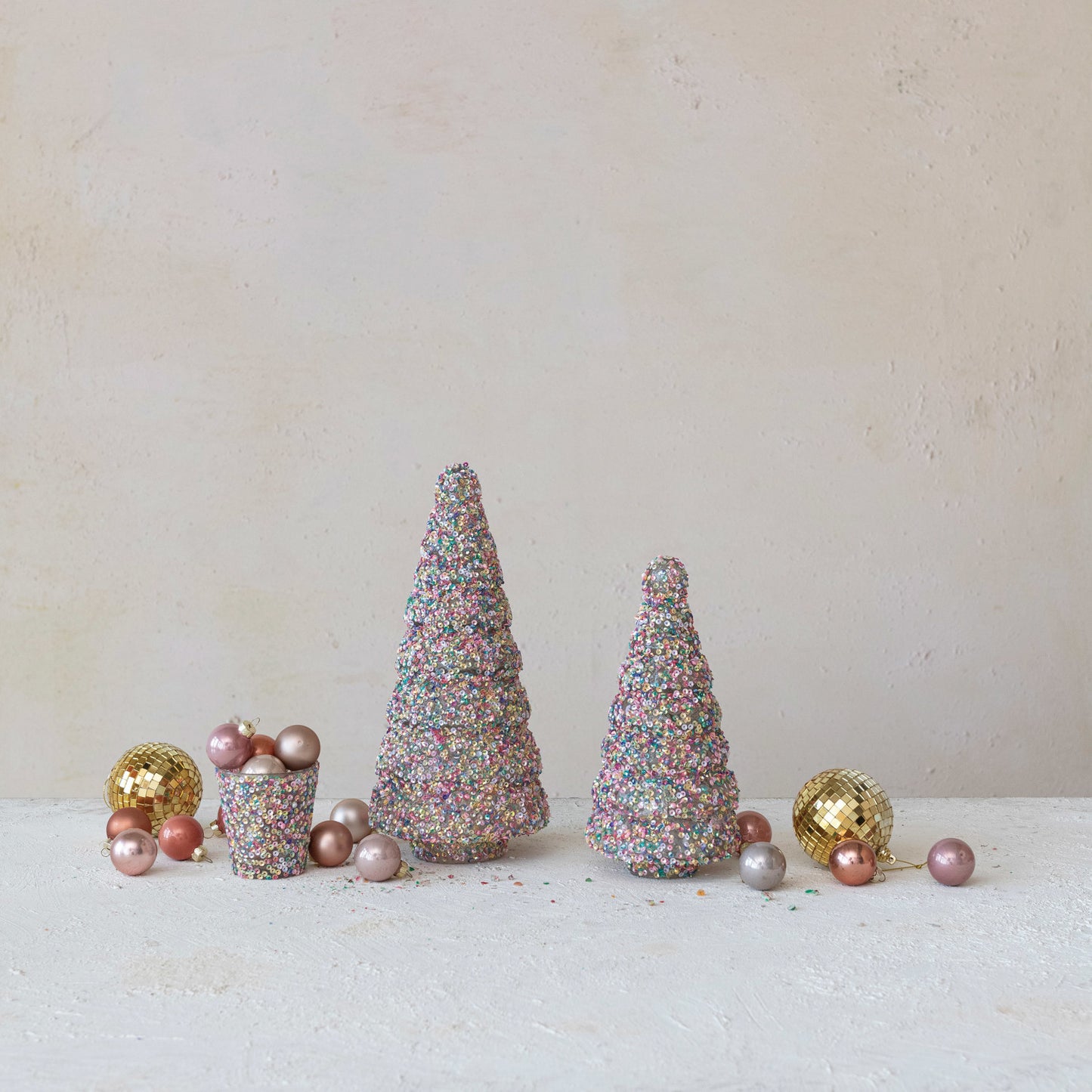 Small Glass Tree w/ Sequins, Multi Color
