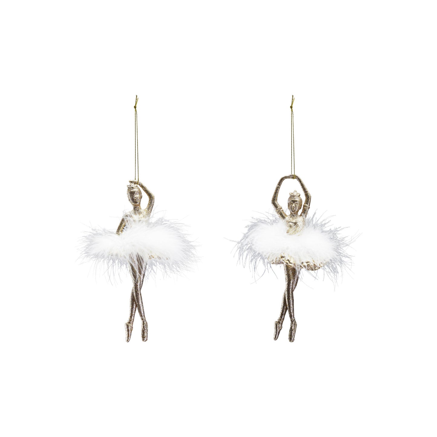 Plastic Ballerina Ornament with Feather Skirt 1