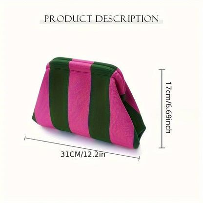 Stripe Design Clutch Bag