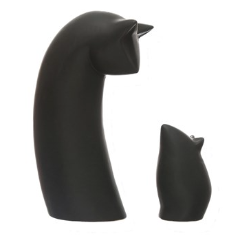 Stoneware Cat/Mouse (Set Of 2)