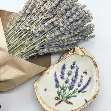 Lavender Bunch Oyster Trinket Dish