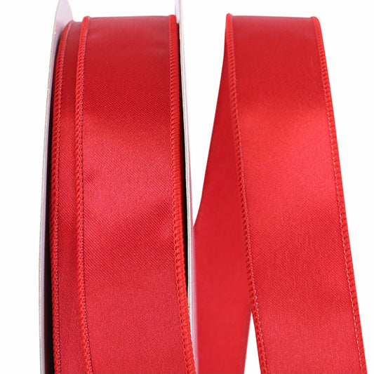 Satin Wire Edge Ribbon - Red