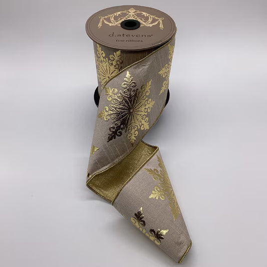 Linen Gold Foil Snowflake