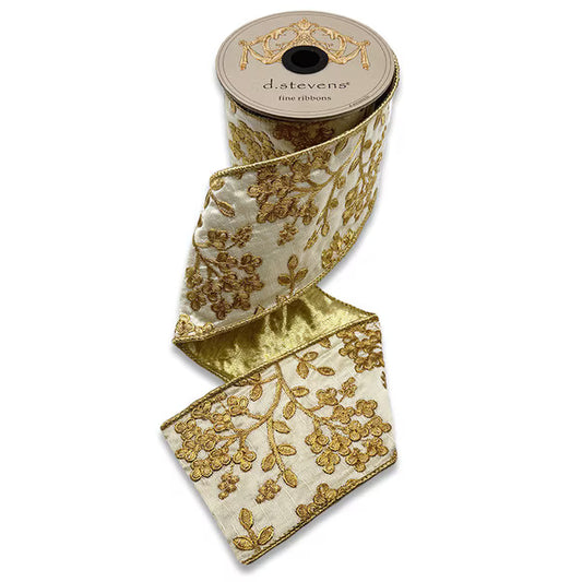 Gold Leaf Wired Ribbon